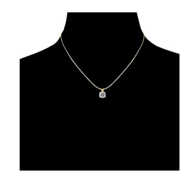 2 ct Lab‑Grown Diamond Solitaire Pendant in 14K Yellow Gold - Picture 5 of 8